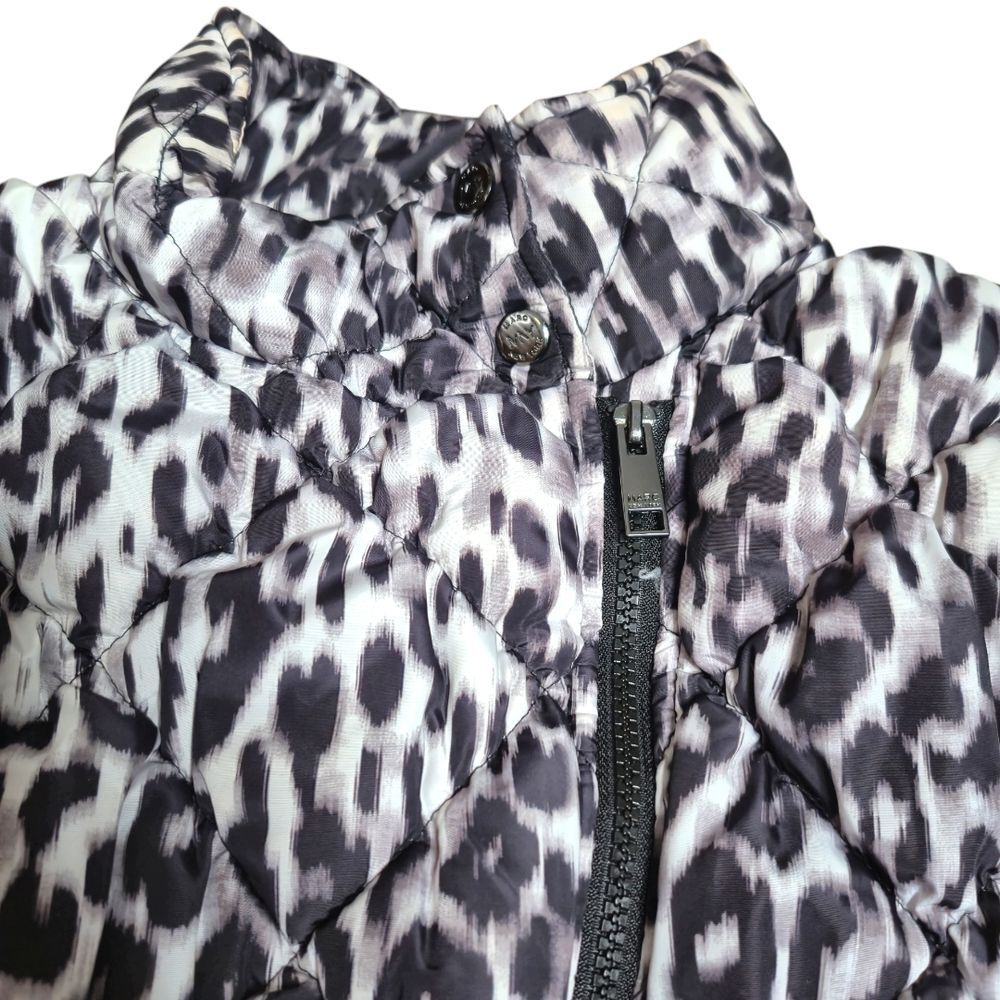 Andrew Marc New York Snow Leopard Print Puffer Coat Size Large - Picture 4 of 9